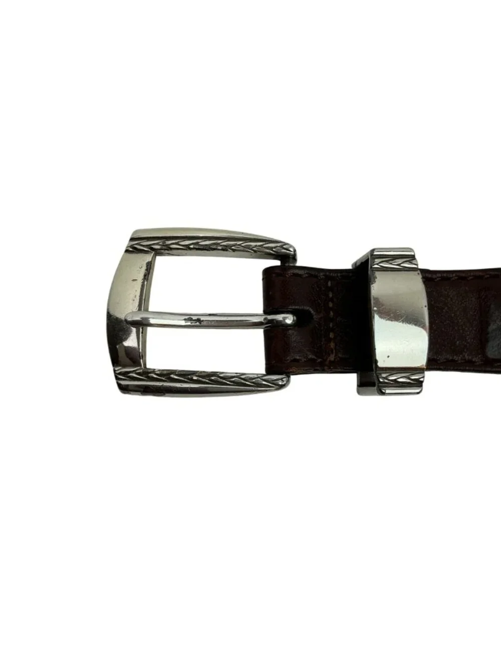 Vintage The Territory Ahead Western Style Leather Braided Belt With Silver Buckl